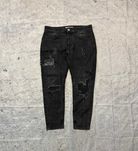 Czarne jeansowe spodnie Zara z dziurami bandana jeans - Size 42