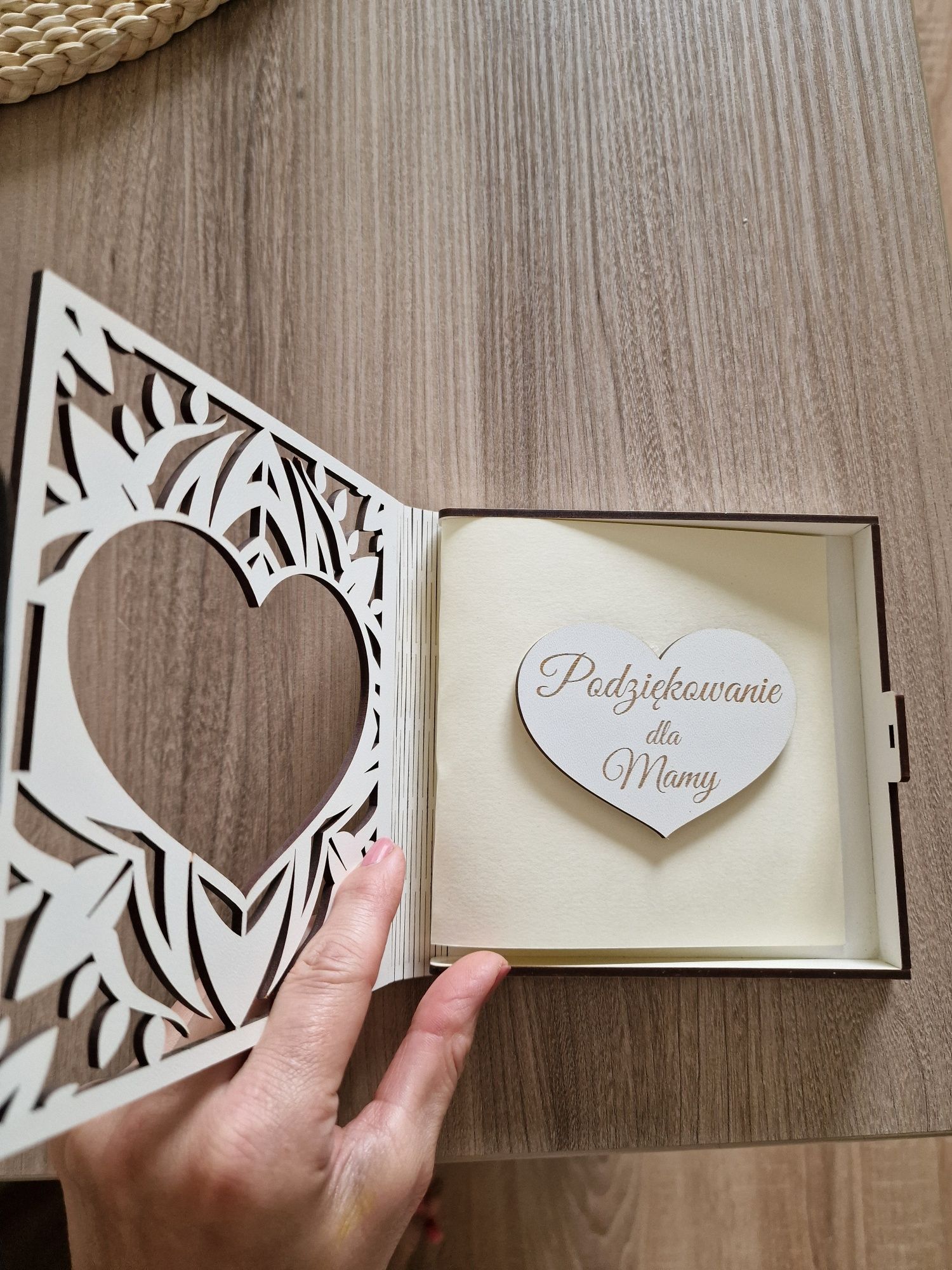 Pamiątkowe pudełko z podziękowaniem dla mamy na ślubie Nowe