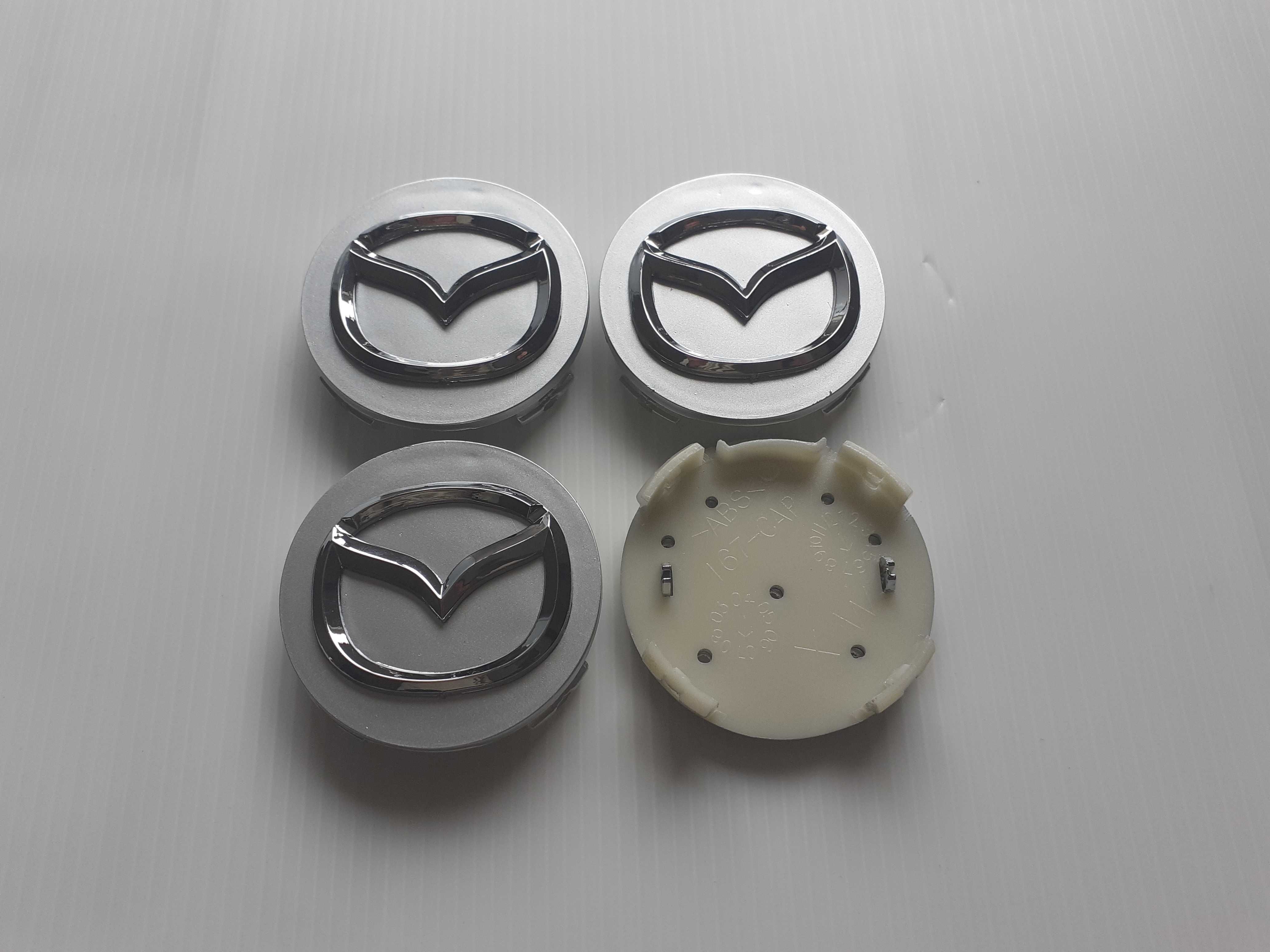 Centros/tampas de jante completos Mazda com 52, 56, 60, 65 e 68 mm