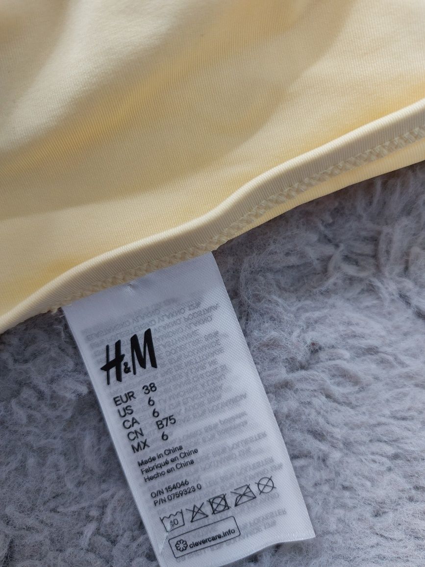 H&M żółta góra bikini rozmiar 38