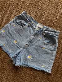 Szorty spodenki jeansowe w kwiatki modne M-L okazja mega tanio