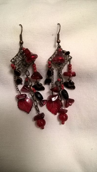 Brincos compridos vermelho (portes Incluídos)
