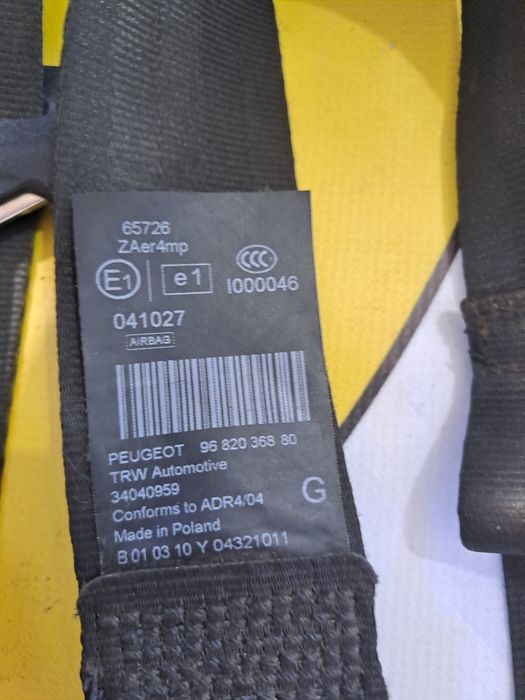 Ремінь безпеки передній з піропатроном пежо 5008 3008