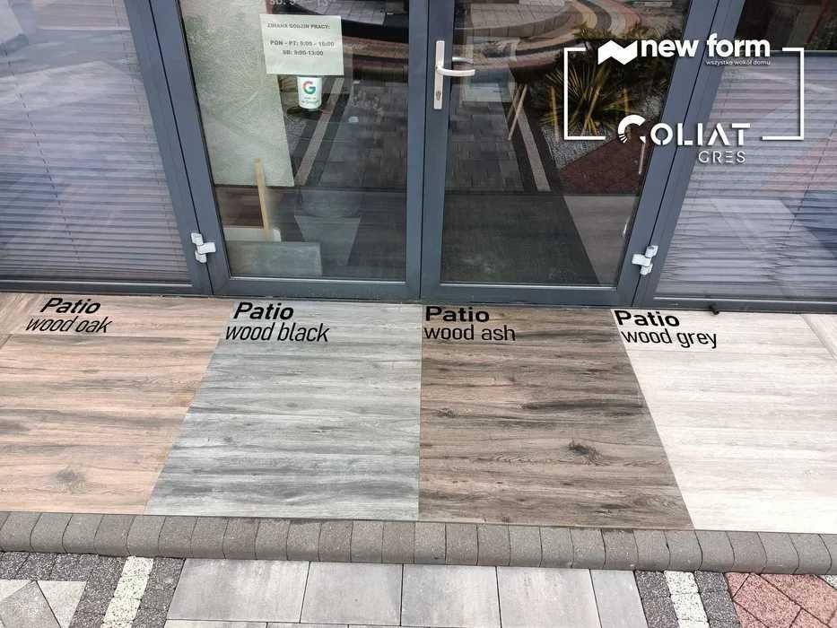Płyta gresowa, GRES PATIO drewnopodobna 45x90x2 cm GOLIAT HIT drewno