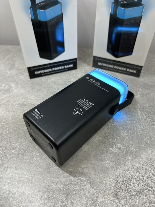 Павер банк Lenyes 40000mAh RGB підсвітка,