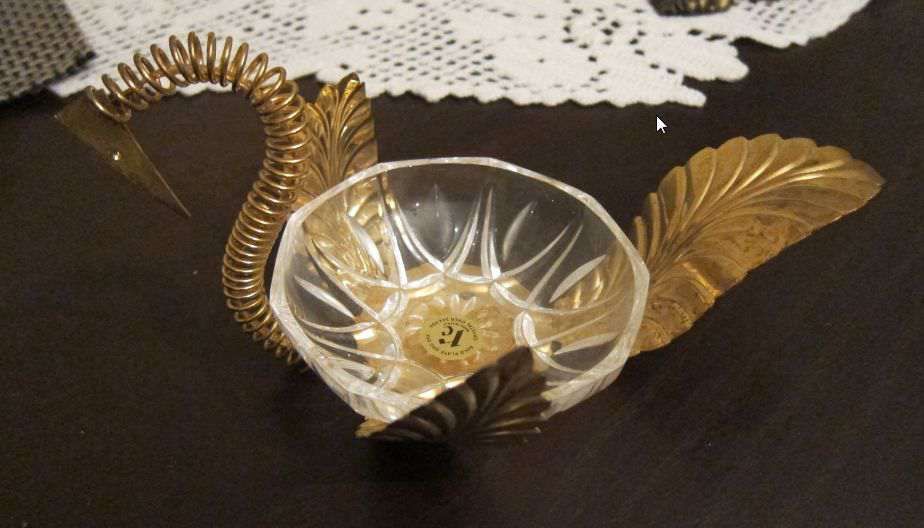 Ouro cisne em cristal banhado a ouro BAIXOU