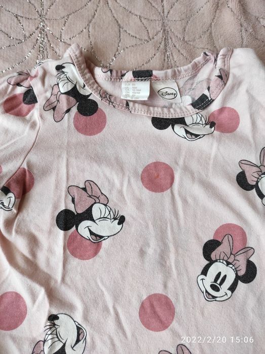 Sukienka dziewczęca z długim rękawem 86 sukienka myszka Minnie 86