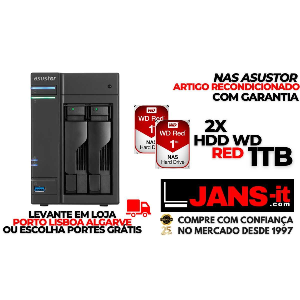 NAS Asustor - 2x HDD Western Digital RED 1TB