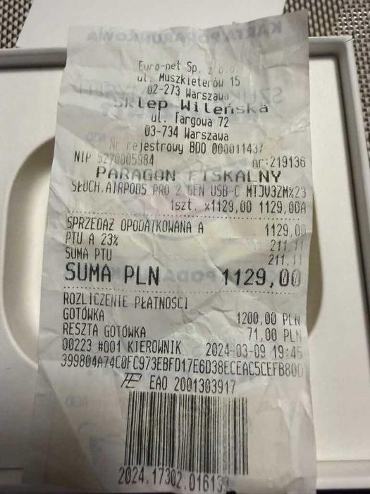 Apple AirPods Pro 2nd generation MTJV3ZM/A