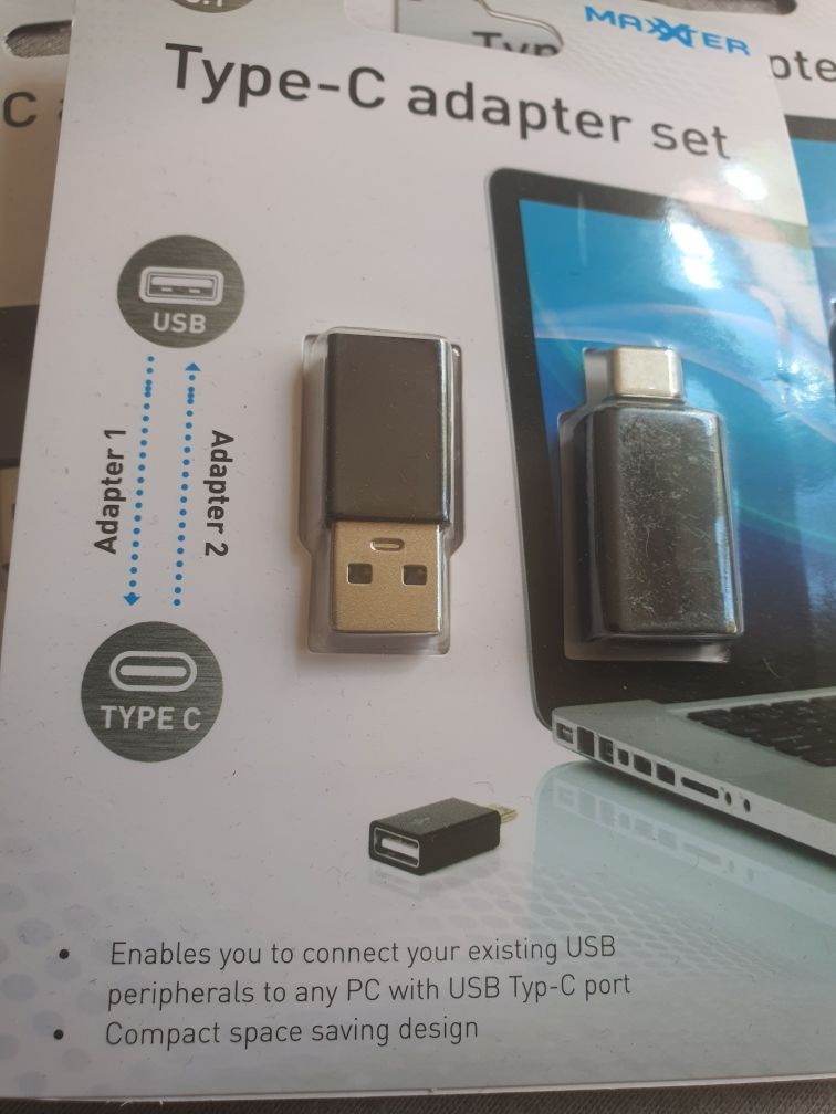 2xadapter to telefonu komputera tabletu tv typ c ba usb i usb na typ c