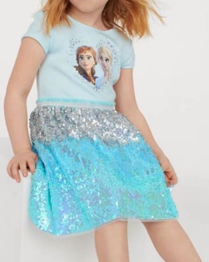 Elza, Elsa, Frozen, Kraina sukienka NOWA CEKINY 122 128