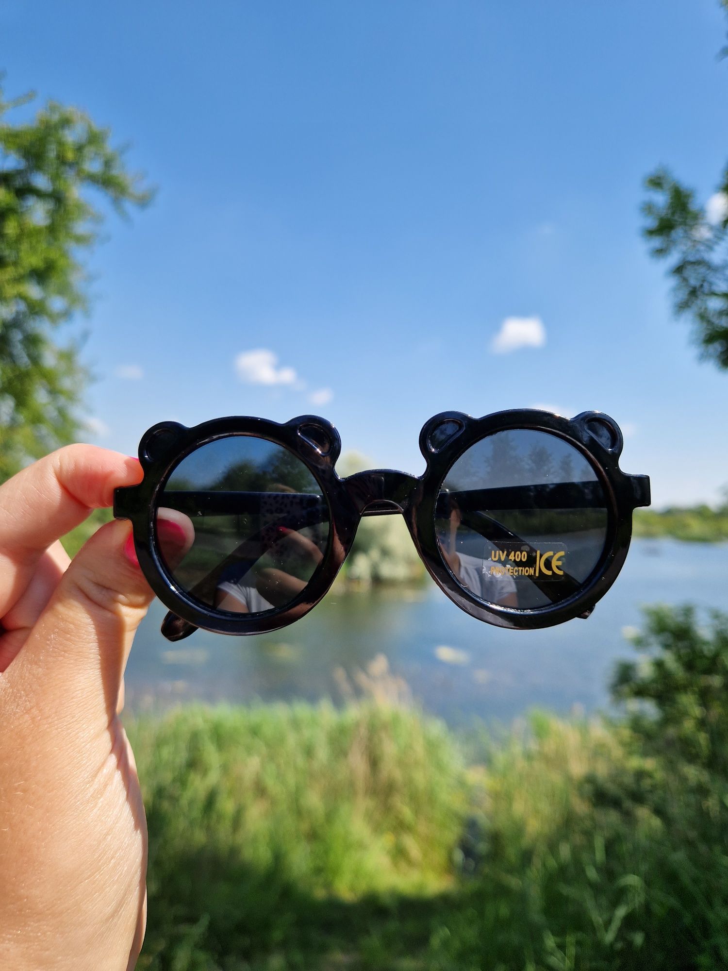 Okulary dziecięce przeciwsłoneczne okularki filtrem UV 400 nowe czarne
