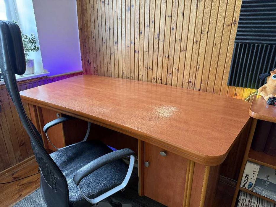 masywne meble gabinetowe biurko 170 x 90 + regał WROCŁAW odbiór