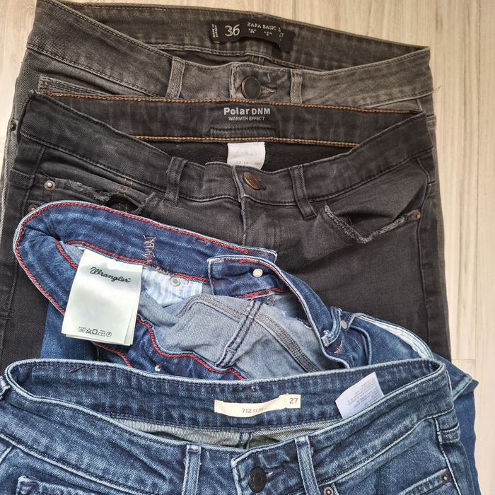 Spodnie jeansy Wrangler Levis Zara r 36 S + bluzy