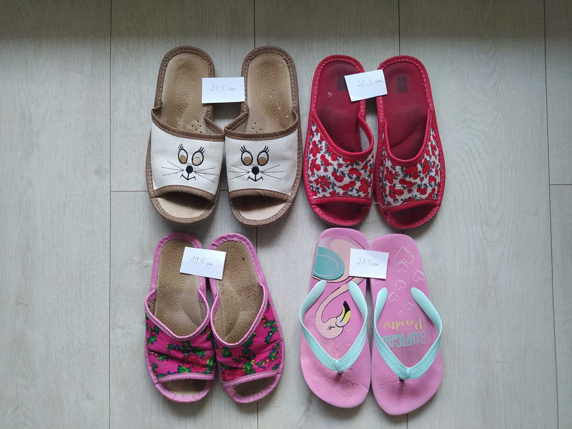 Buty, kapcie po domu, japonki r. 32, 33, 34 zestaw 3 pary