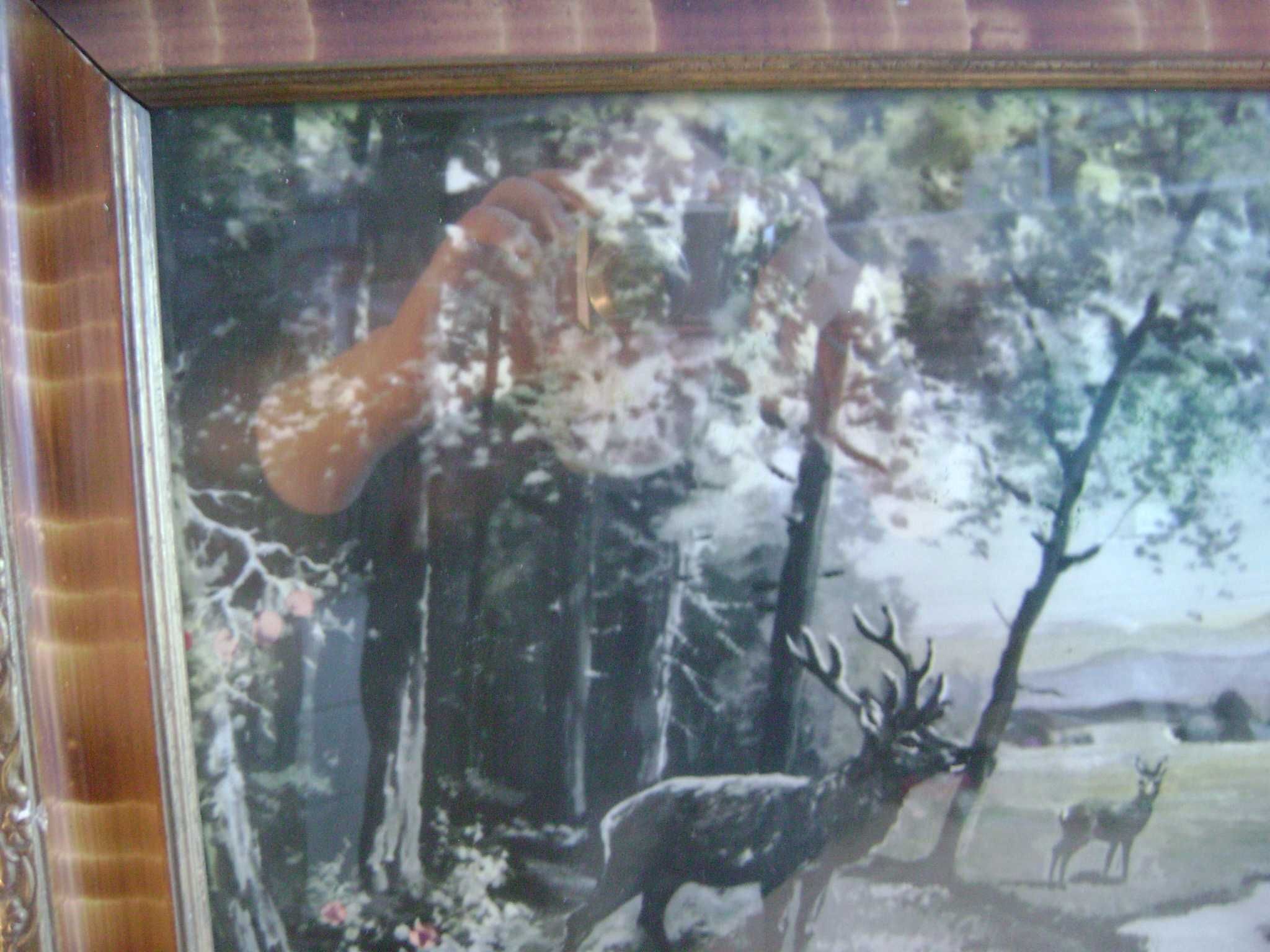 Starocie z PRL Myślistwo Oleodruk przedwojenny? 79cm x40 cm do rozpozn