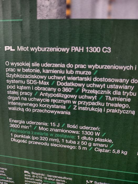 Parkside młot kujący wyburzeniowy 15j