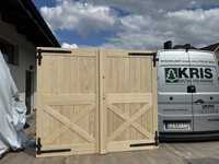 Drzwi zewnętrzne drewniane garażowe lite sosnowe Na Wymiar cała Polska