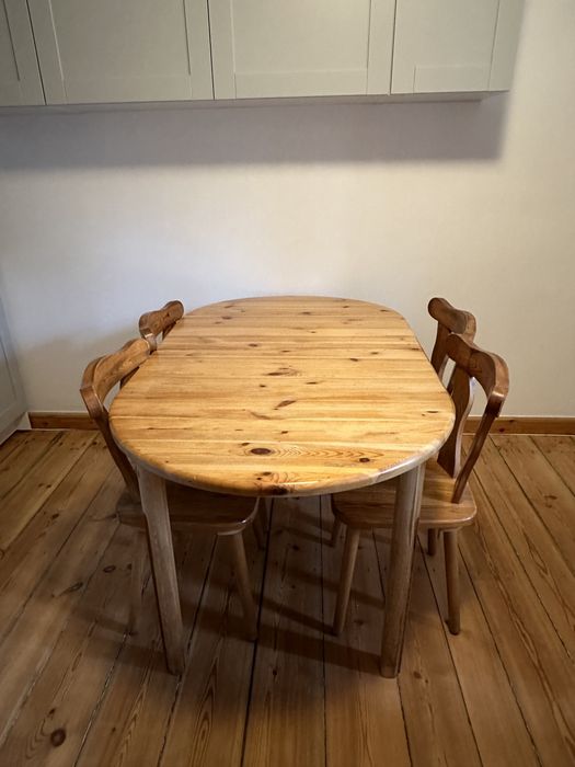 Stół i 4 krzesła prawdziwe drewno sosna nie Ikea