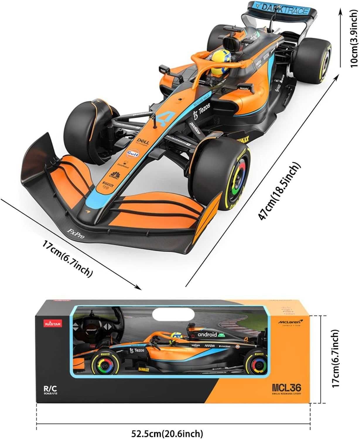 Samochód Auto Zdalnie Sterowane McLaren mcl36 RC+Pilot 1:12