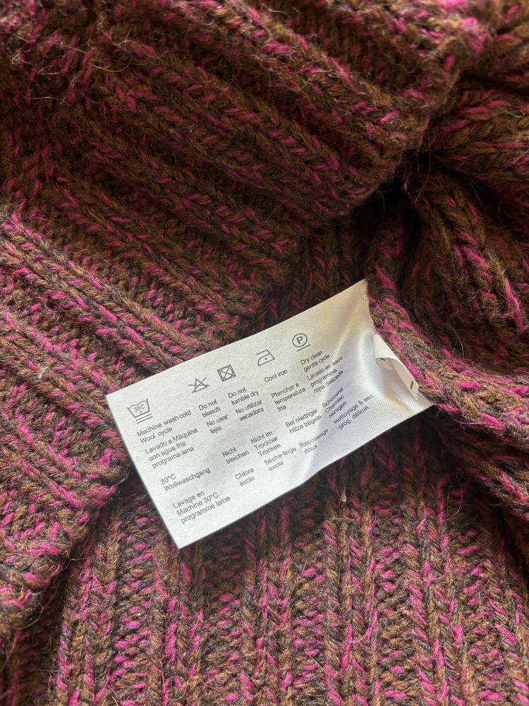Kardigan Sweter z wełną Esprit M brązowo- różowy