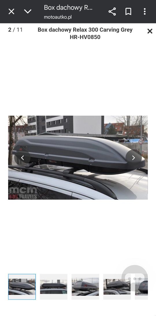Box dachowy pojemność  300l dlugosc 205cm