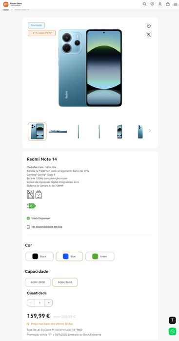 Xiaomi Redmi note 14 * NOVO*