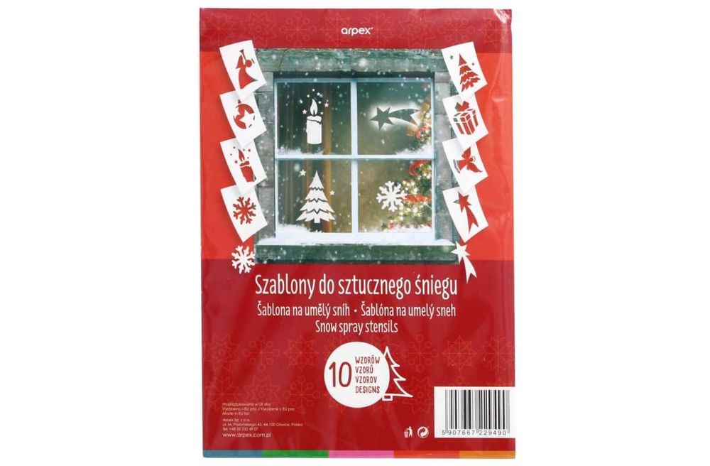 Szablony świąteczne do sztucznego śniegu dekoracja okien 10 wzorów