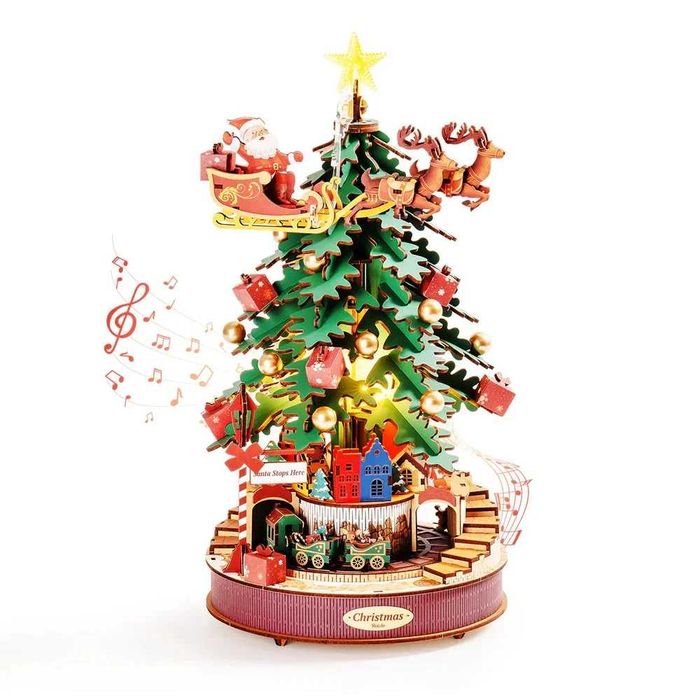 Дерев'яний 3D-пазл Robotime Rolife Christmas Melody Tree (AMS01)