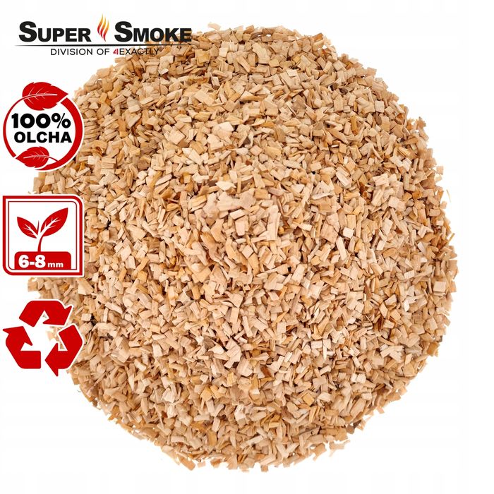 Zrębki Wędzarnicze Super Smoke OLCHA KL-08 (6-8mm) Medium 70 Litrów