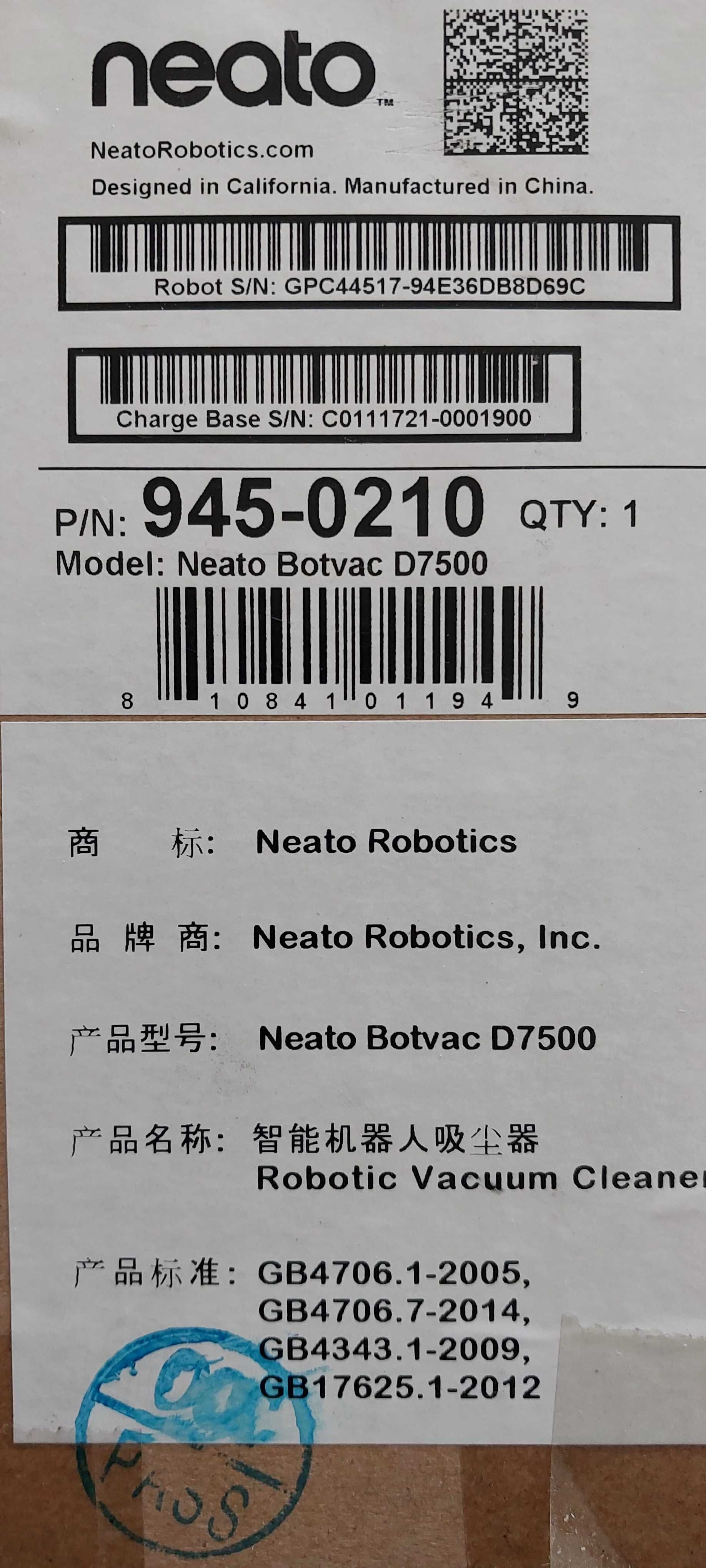NEATO Botvac D7500 Robot Odkurzacz automatyczny smart z akumulatorem