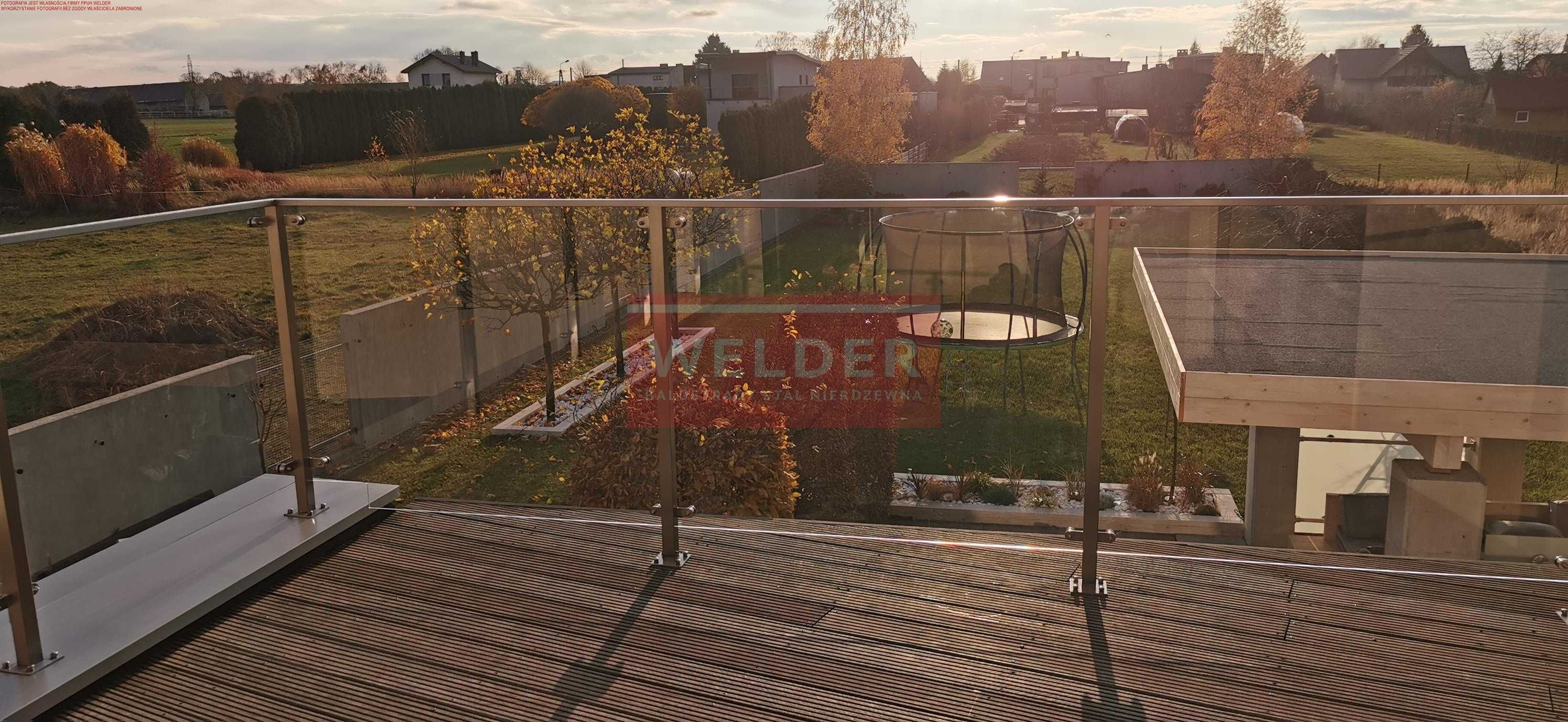Balustrady Schodowe Barierka Francuska Antracyt Szklana harfa