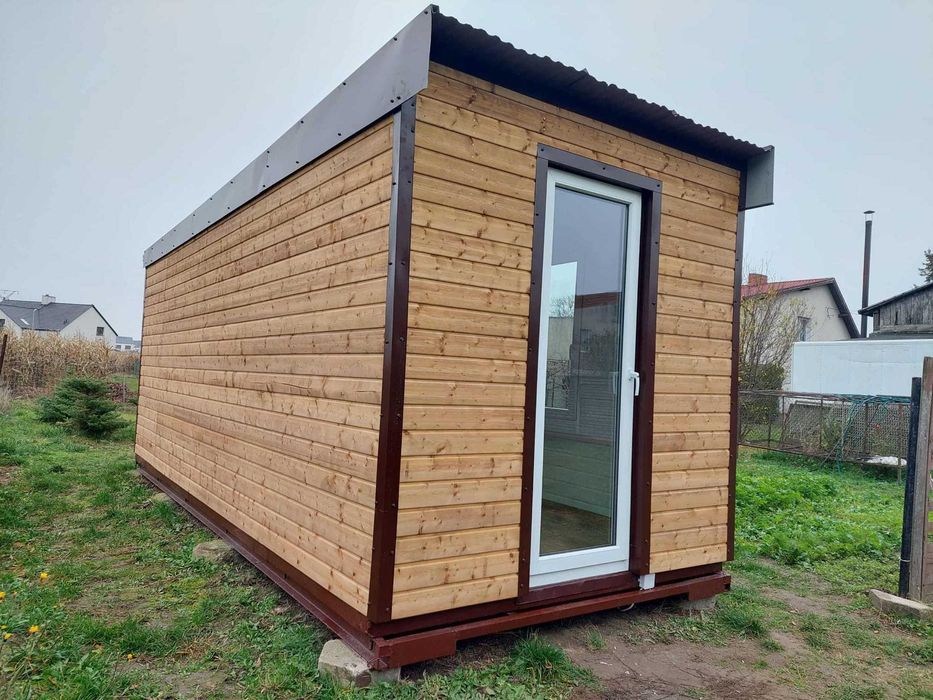 Kontener biurowy, stróżówka, kontener na działkę 12,5 m2 - 6x2,45m zew