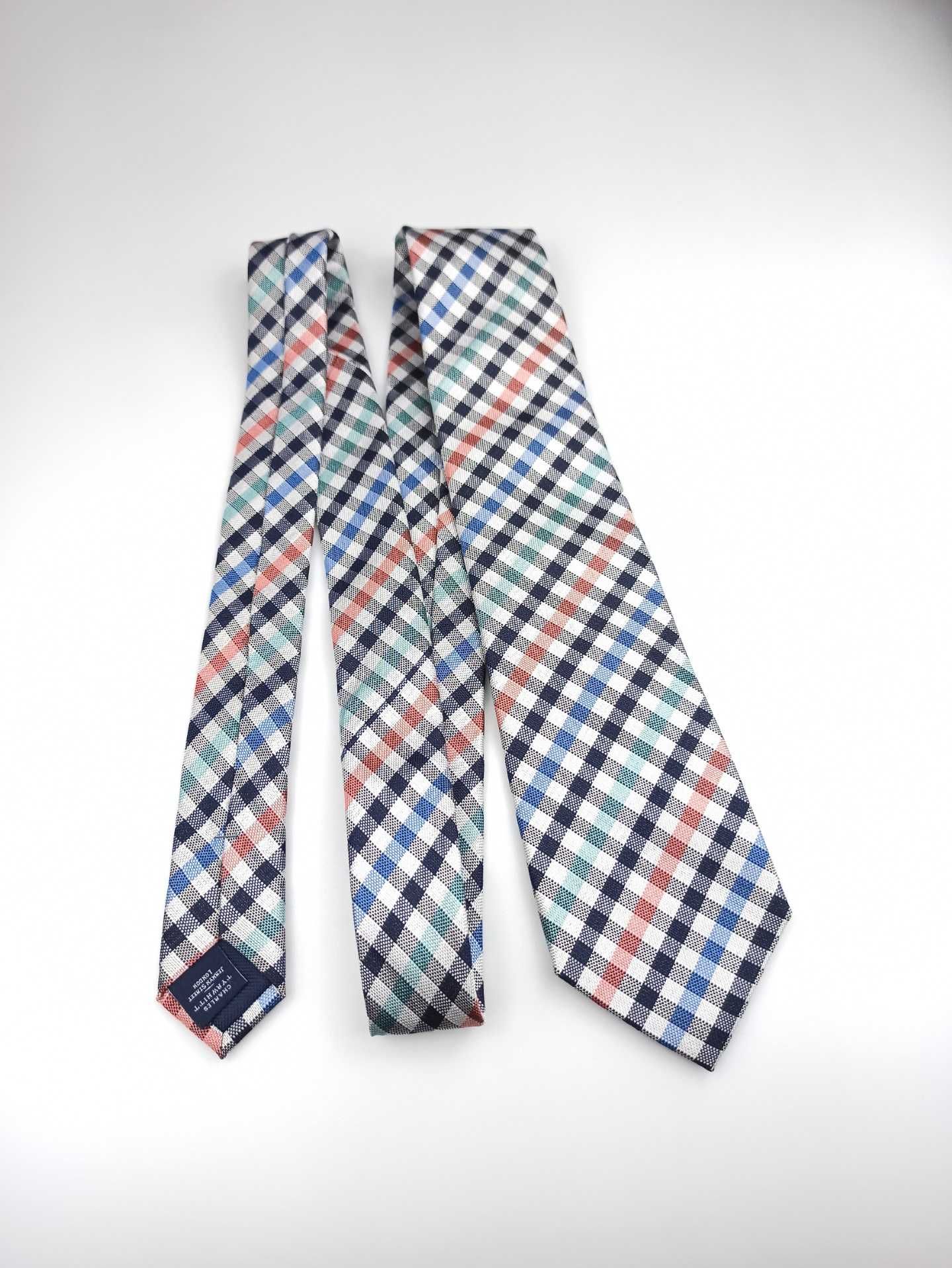 Charles Tyrwhitt jedwabny krawat w kratkę