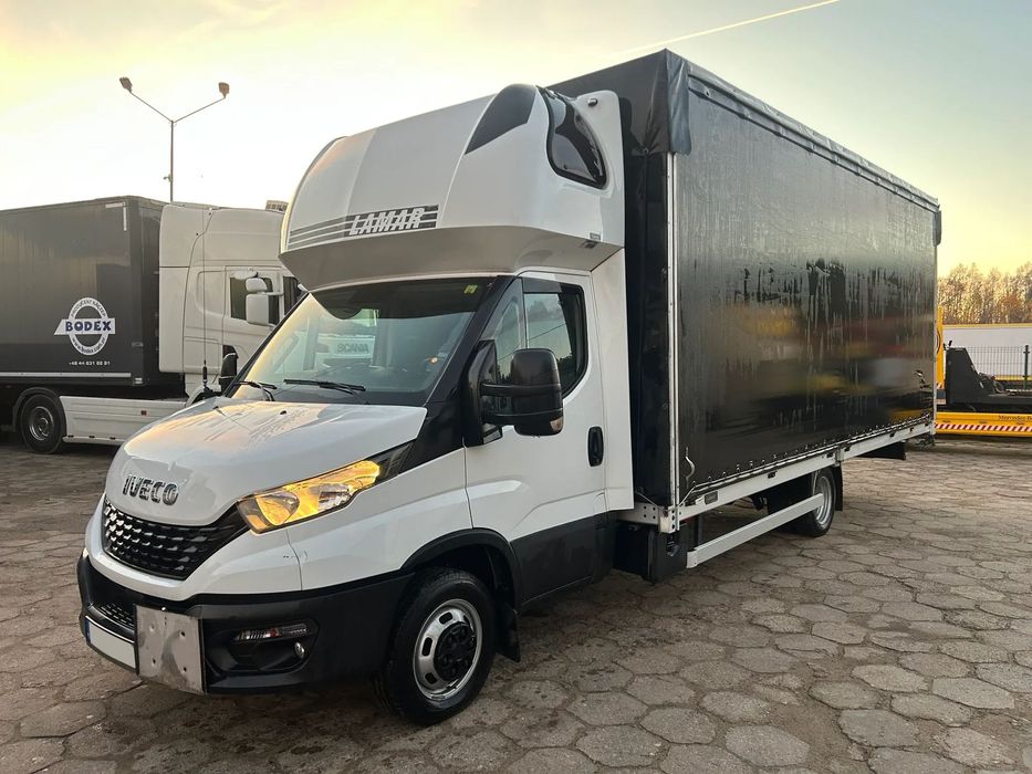 Iveco DAILY 50C180 ADR / FIRANKA 15 PALET / DMC 3500 KG / SUWANY i PODNOSZONY DACH / SILNIK 3.0 L - 180 KM / MANUAL / POLSKI SALON / MAX ROZSTAW 4.75 M !!  ASYSTENT pasa ruchu / Suwany i podnoszony dach / ŁADOWNOŚĆ 800 KG