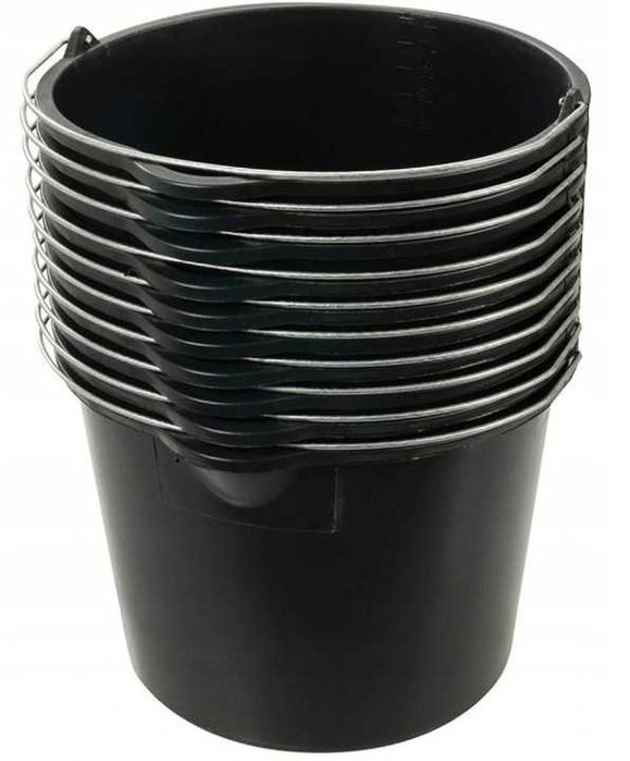 10 szt Wiadro plastikowe 16l budowlane ogrodowe 10szt z lejkiem