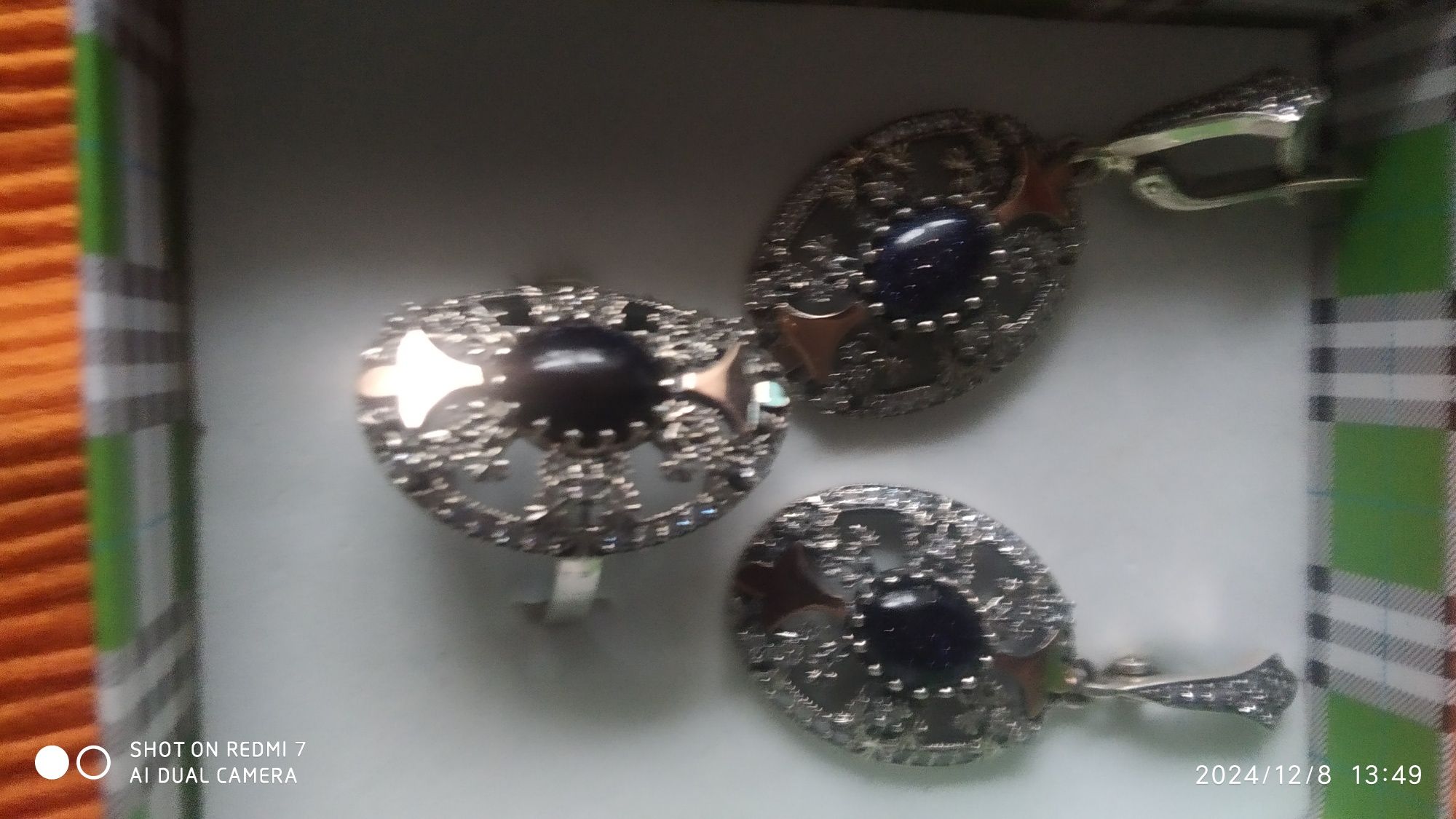 Продам серьги и кольцо серебро 925 с авантюрином