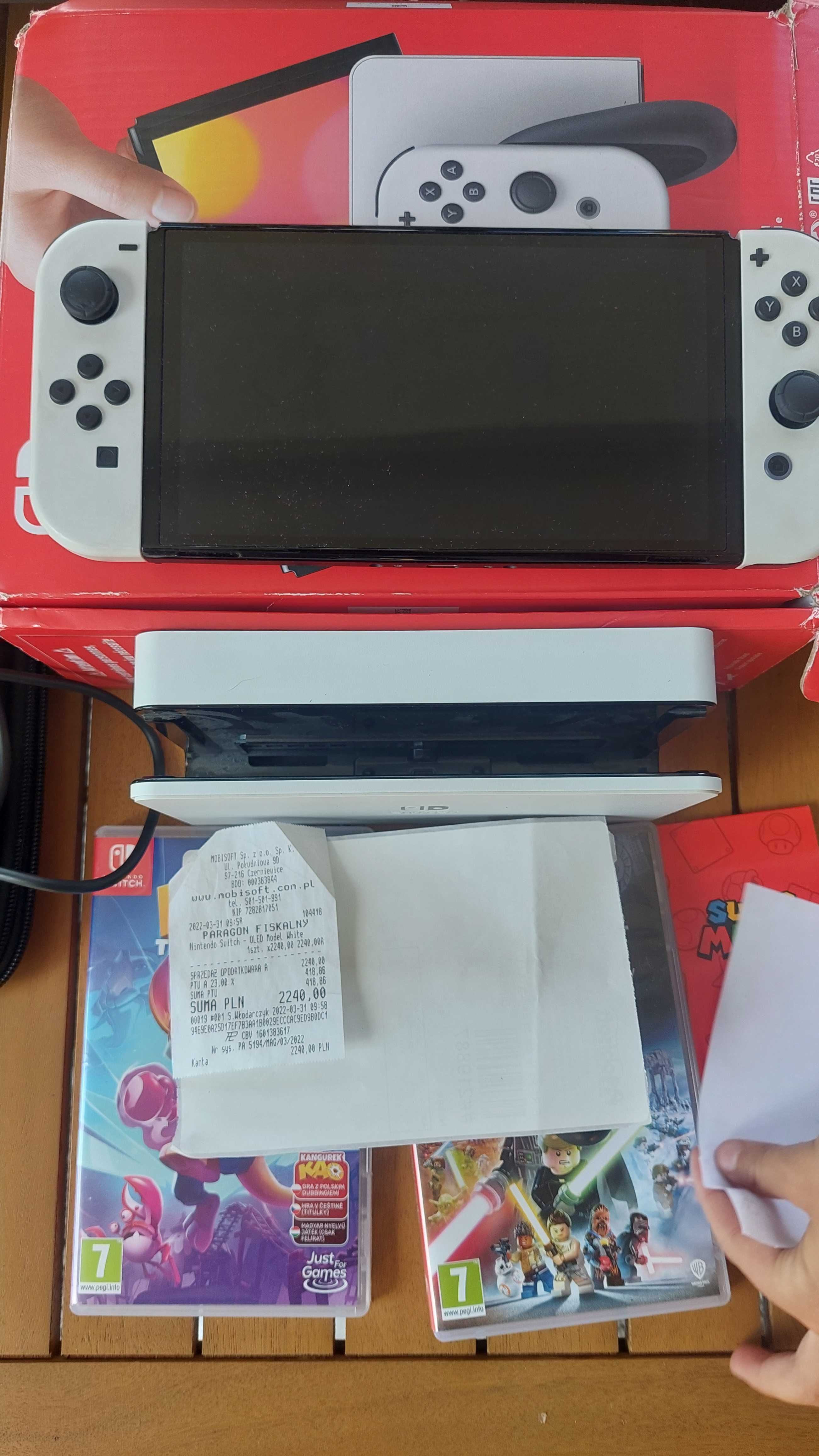 Konsola Nintendo switch oled plus 3 gry