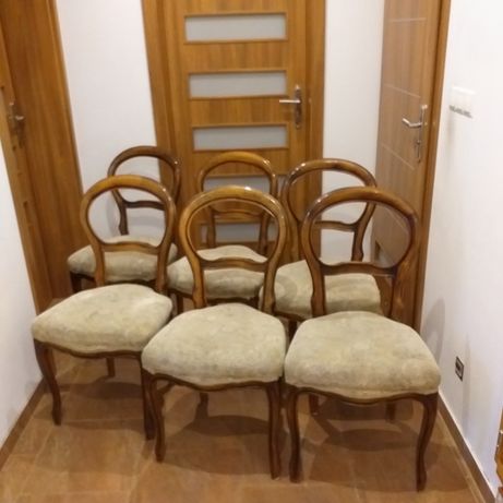 6 krzeseł ludwikowskich oparcia medaliony