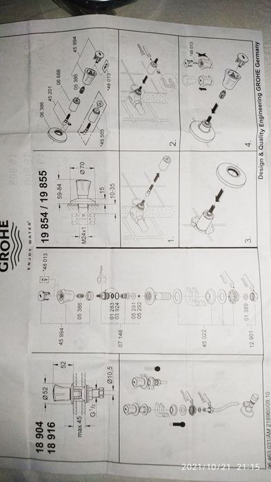 Кран,для скрытого клапана, хром, маркировка синий