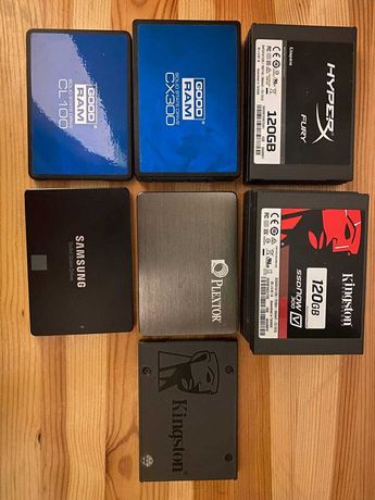SSD Kingston, HyperX Fury, Good Ram, Samsung, Plextor 120/250gb