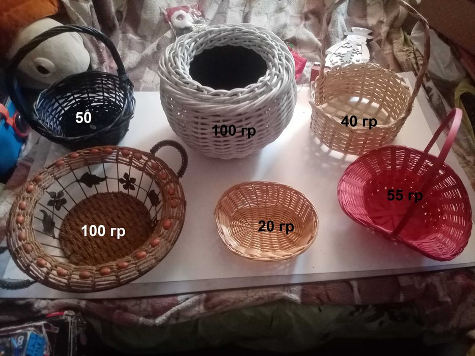 Корзини,горшики та інше плетене