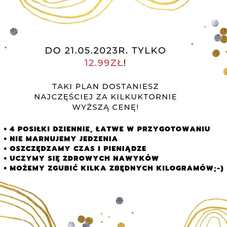 Hit! 7- dniowy plan żywieniowy 1800kcal za jedyne 12.99zl