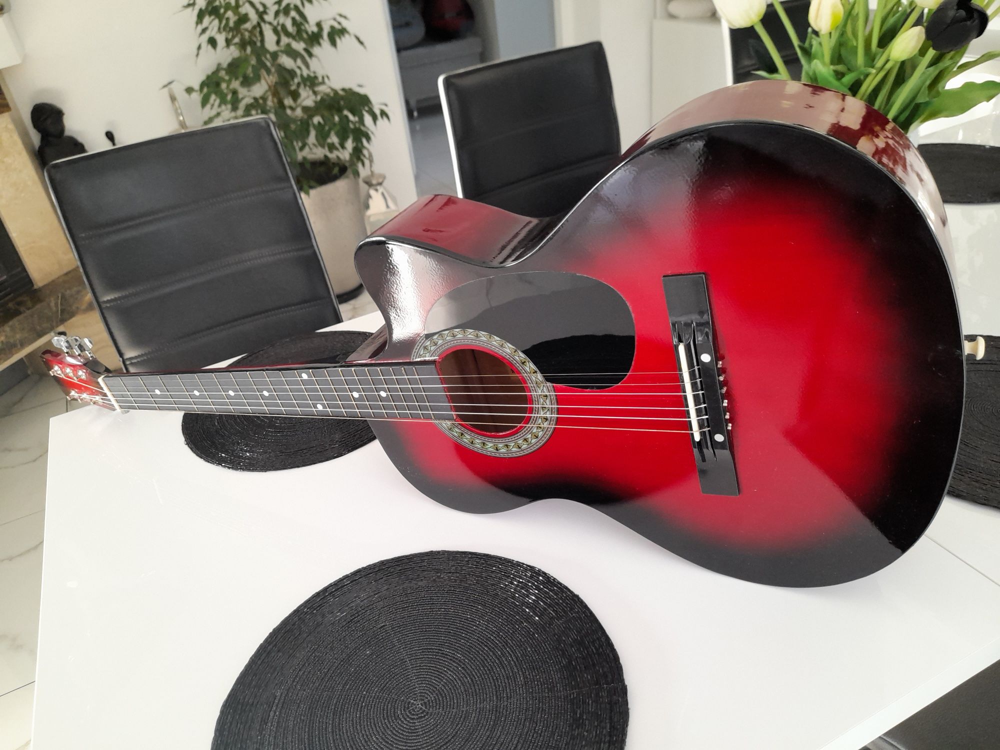 Gitara akustyczna castelo g3 rozmiar 4/4 piękna czerwień