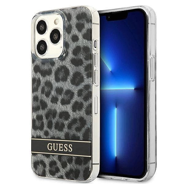 Etui Guess Leopard na iPhone 13 Pro / iPhone 13 - szare