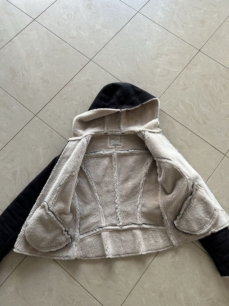 Casaco preto com pelo zara