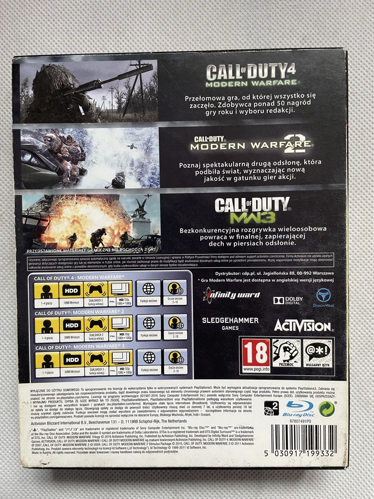 Call Of Duty Trylogia Modern Warfare na PS3