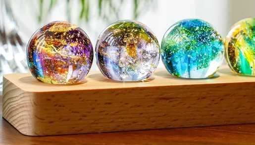 Galaktyczna lampka 7 planet 7 czakr kryształ lampa lampki prezent