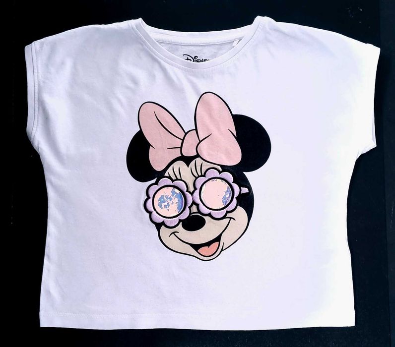 Bluzka T-shirt Reserved 128 biała Myszka Minnie