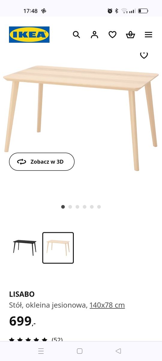 NOWY Blat stół Lisabo IKEA
